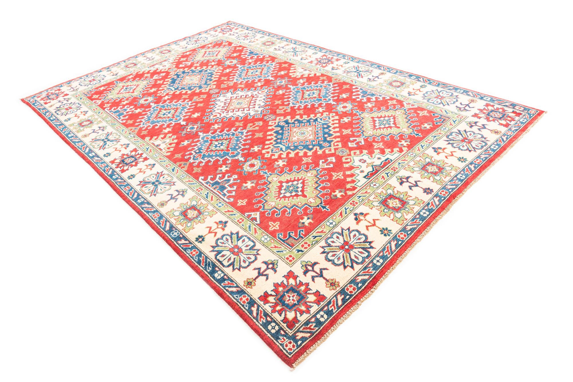 6' 8 x 9' 9 Hand Knotted Kazak Rug