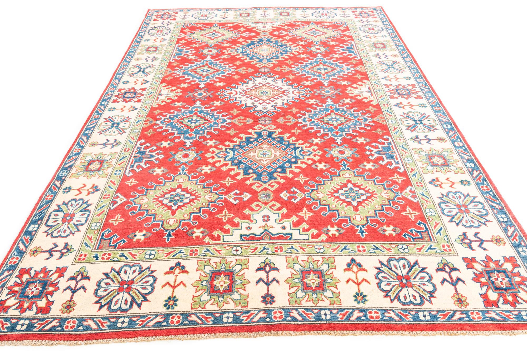 6' 8 x 9' 9 Hand Knotted Kazak Rug