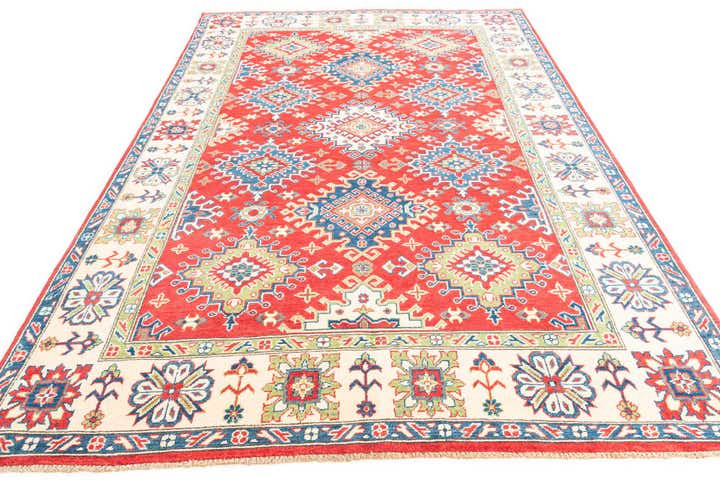 6' 8 x 9' 9 Hand Knotted Kazak Rug