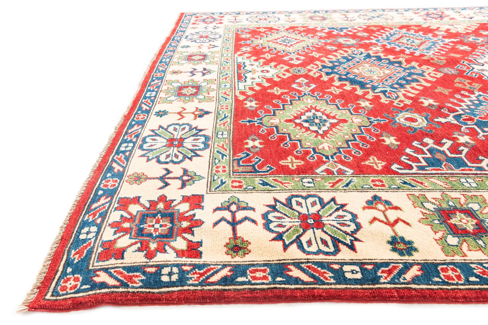 6' 8 x 9' 9 Hand Knotted Kazak Rug