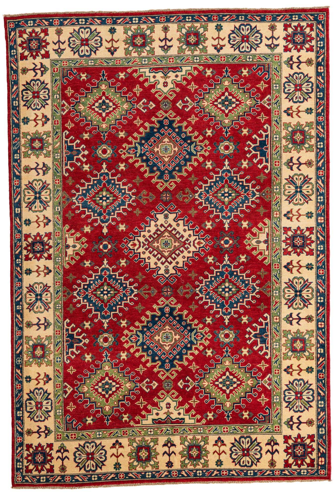 6' 8 x 9' 9 Hand Knotted Kazak Rug