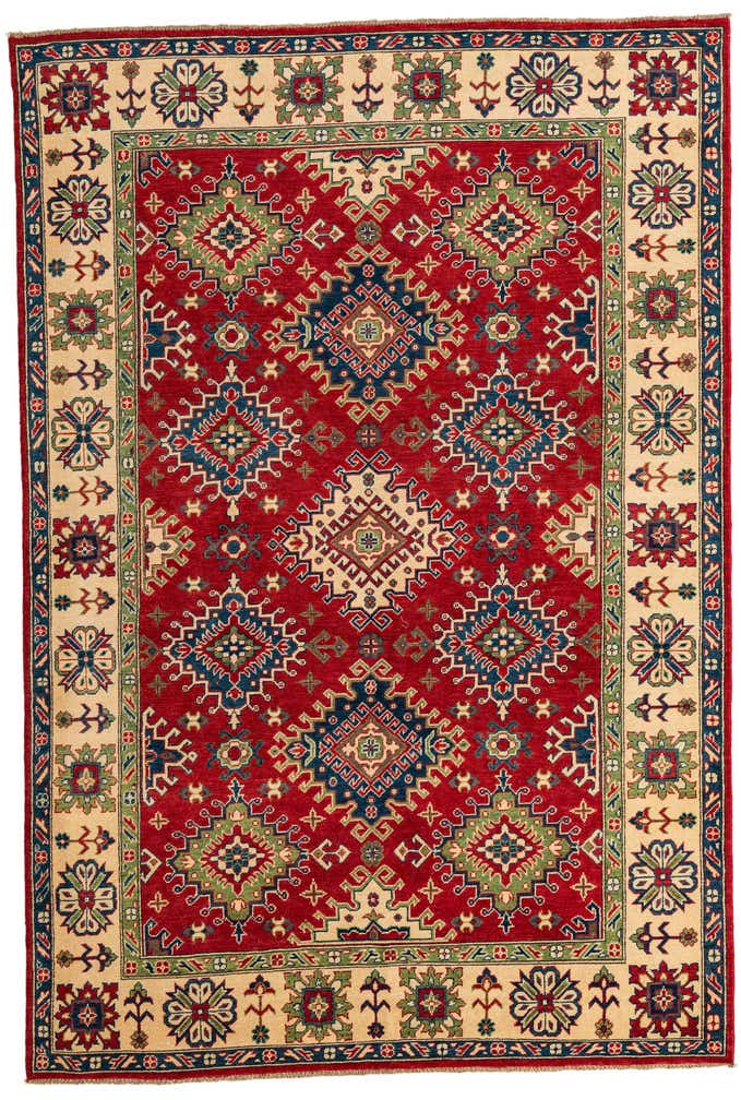 6' 8 x 9' 9 Hand Knotted Kazak Rug