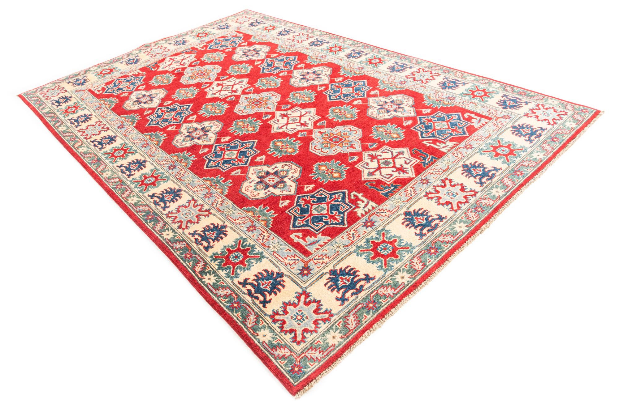 6' 7 x 9' 9 Hand Knotted Kazak Rug