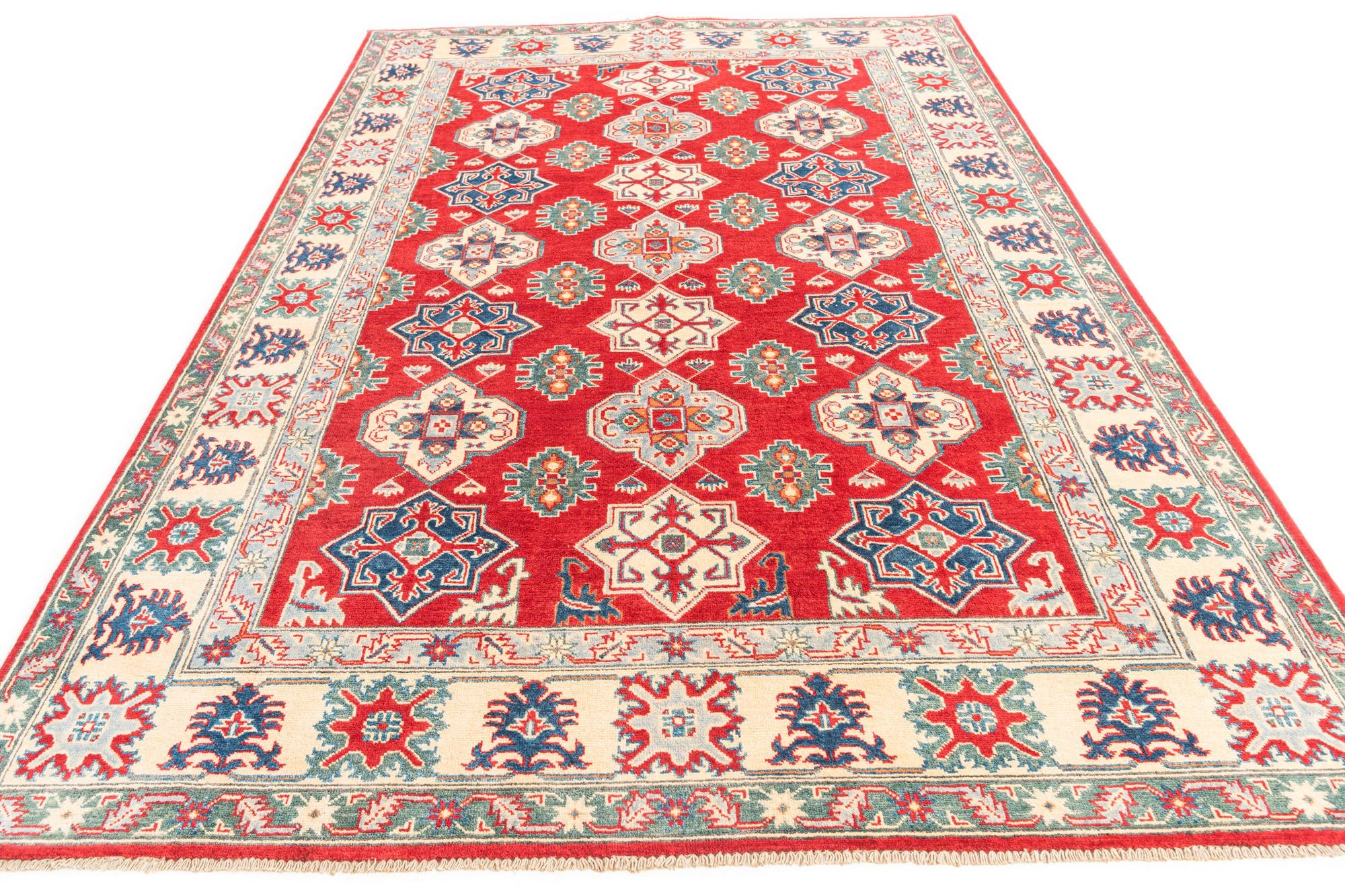 6' 7 x 9' 9 Hand Knotted Kazak Rug