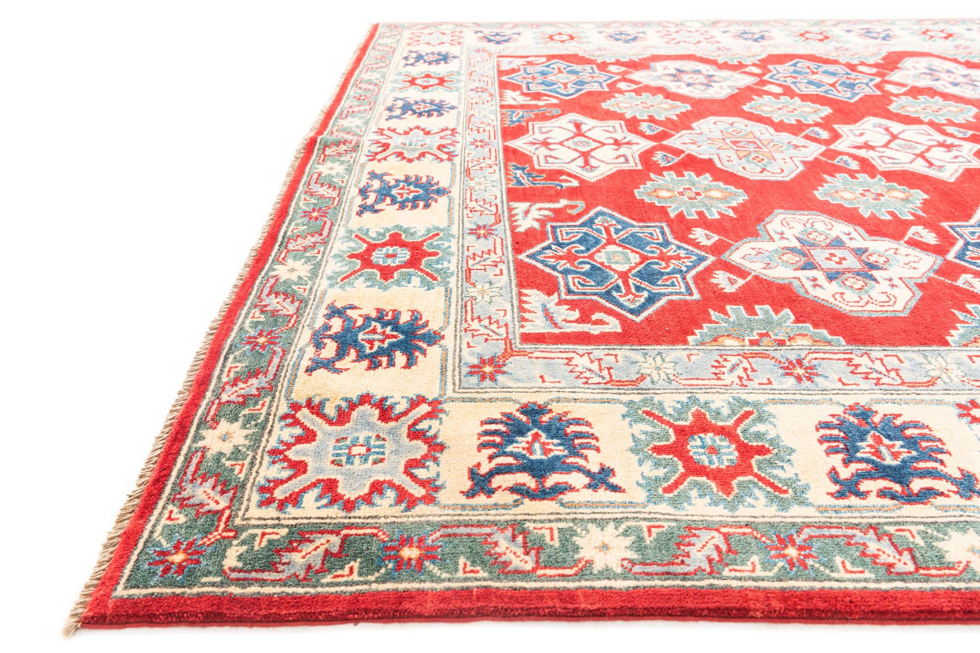 6' 7 x 9' 9 Hand Knotted Kazak Rug