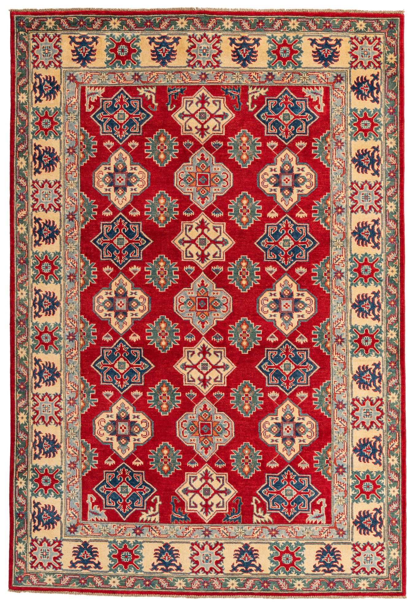 6' 7 x 9' 9 Hand Knotted Kazak Rug