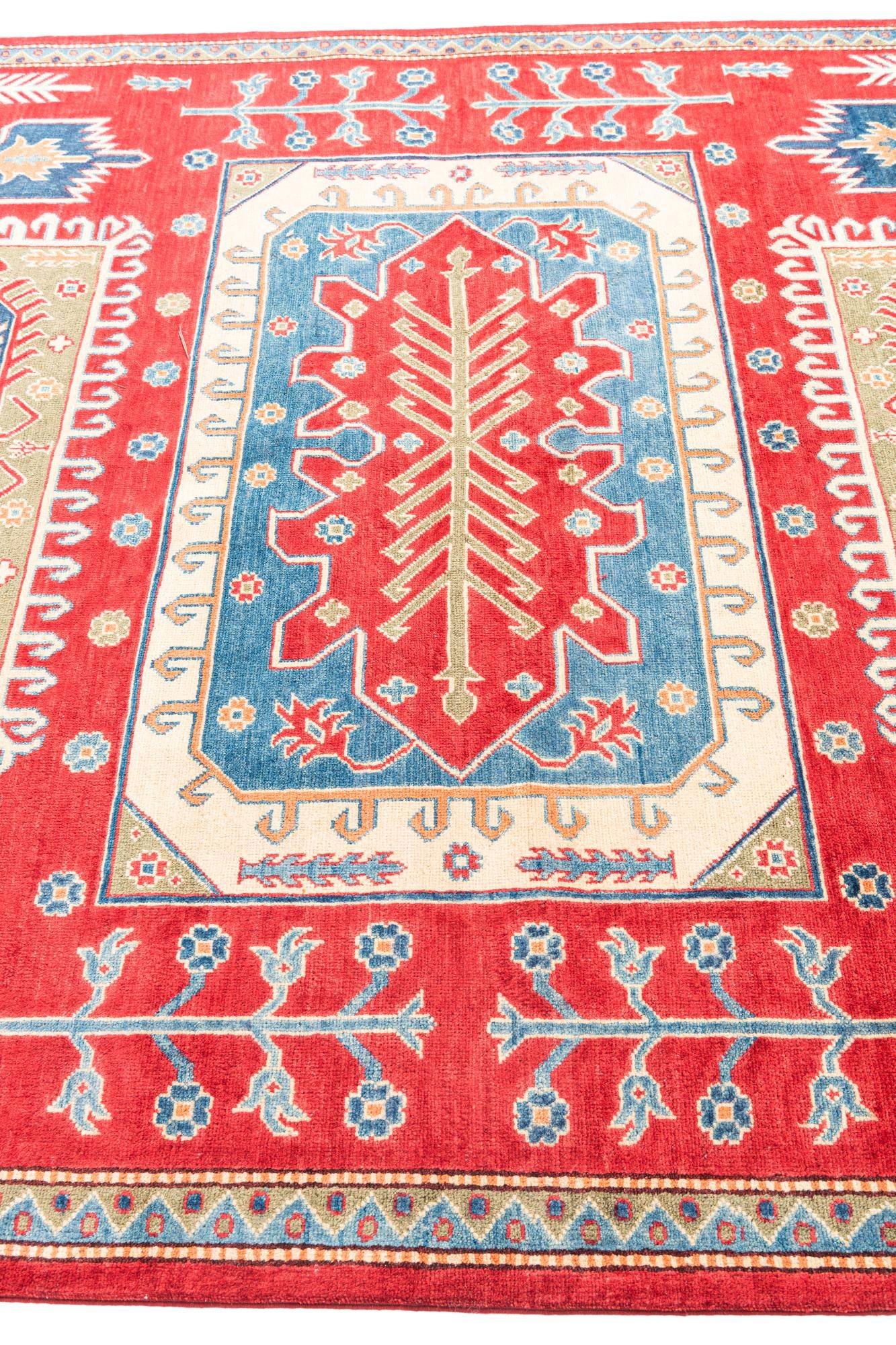 6' 7 x 9' 9 Hand Knotted Kazak Rug