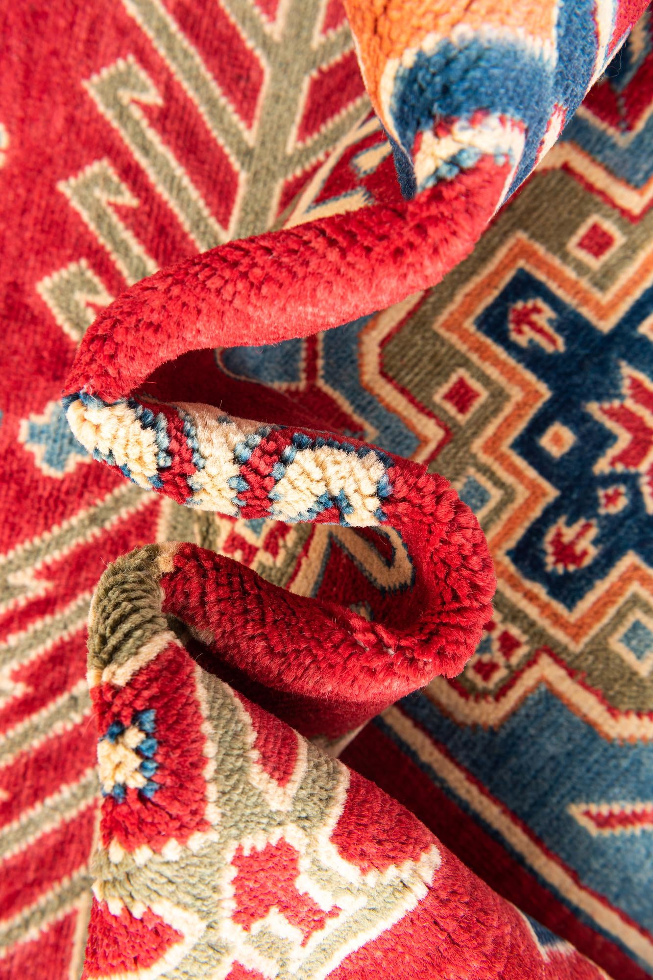 6' 7 x 9' 9 Hand Knotted Kazak Rug
