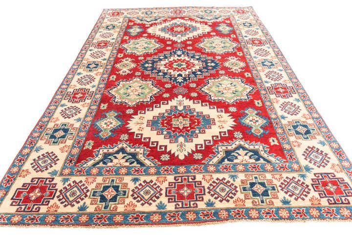 6' 7 x 9' 9 Hand Knotted Kazak Rug