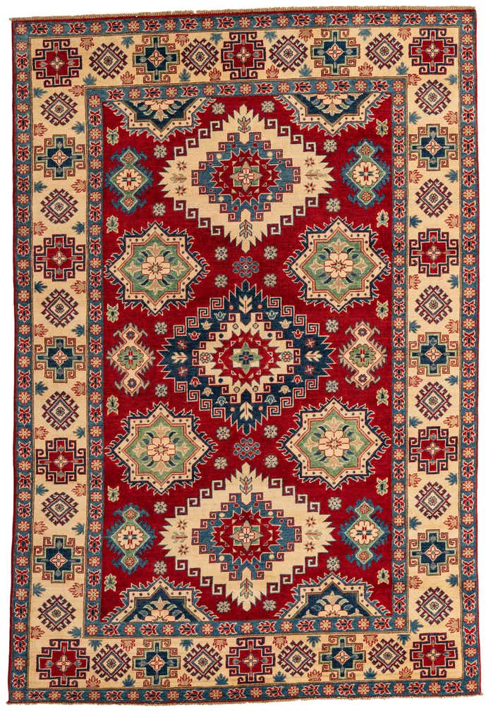 6' 7 x 9' 9 Hand Knotted Kazak Rug