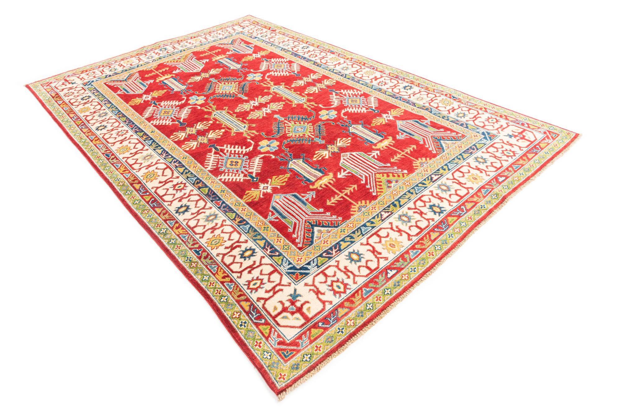 6' 5 x 9' 8 Hand Knotted Kazak Rug