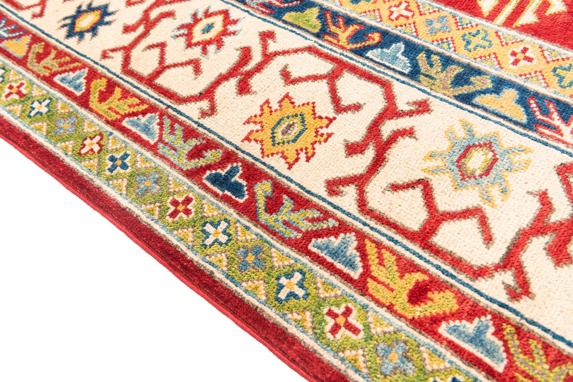 6' 5 x 9' 8 Hand Knotted Kazak Rug