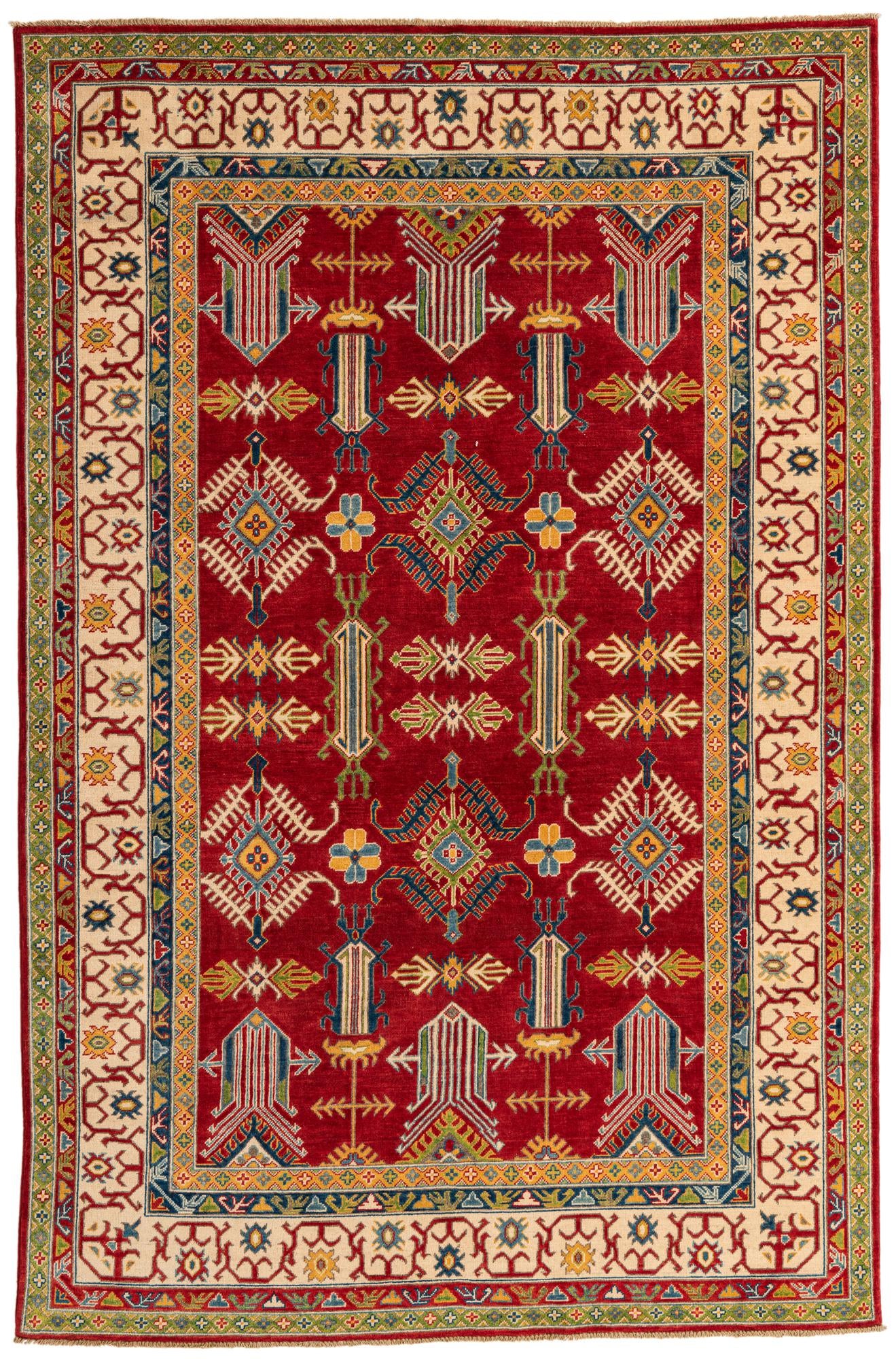 6' 5 x 9' 8 Hand Knotted Kazak Rug