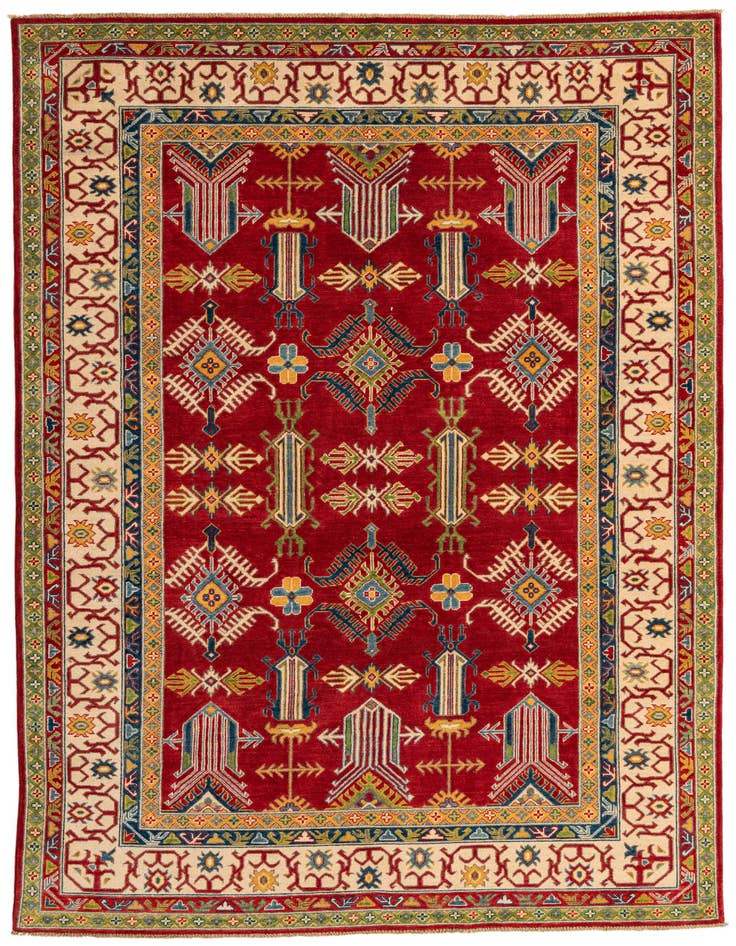 Detail image of 6' 5 x 9' 8 Hand Knotted Kazak Rug