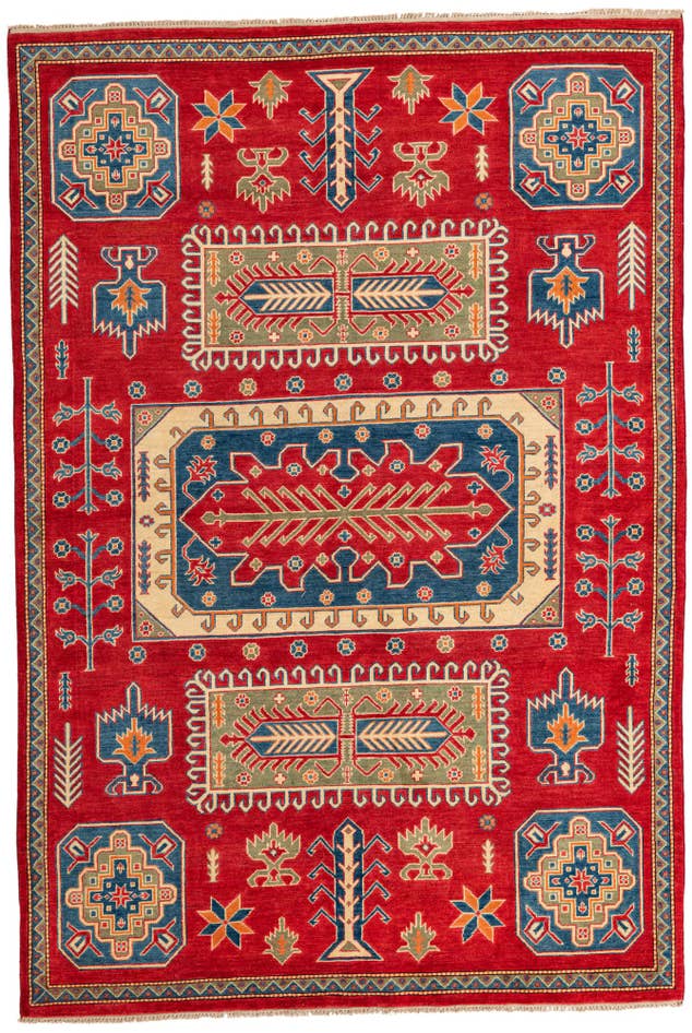 Detail image of 6' 8 x 9' 10 Hand Knotted Kazak Rug