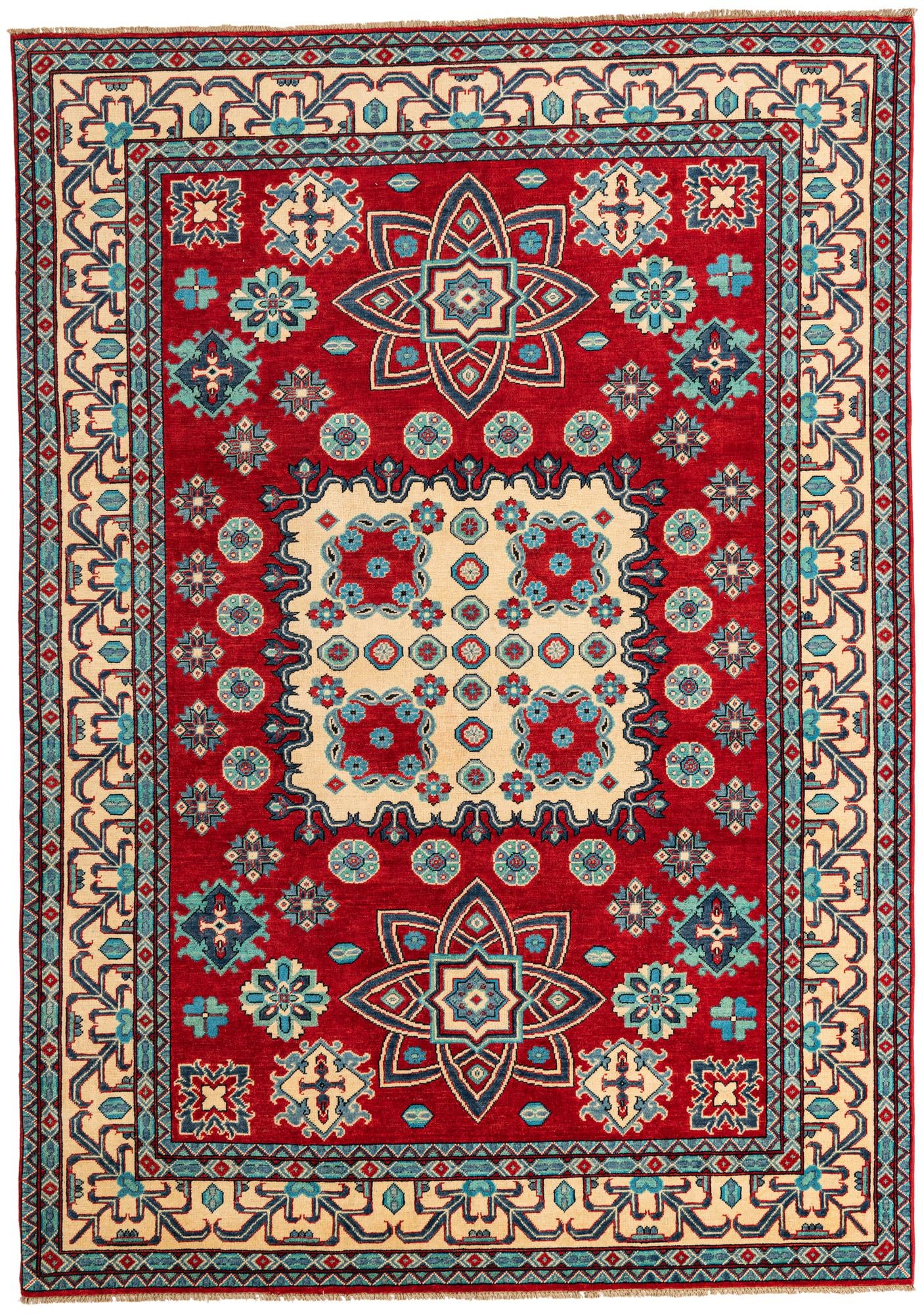 6' 10 x 9' 9 Hand Knotted Kazak Rug