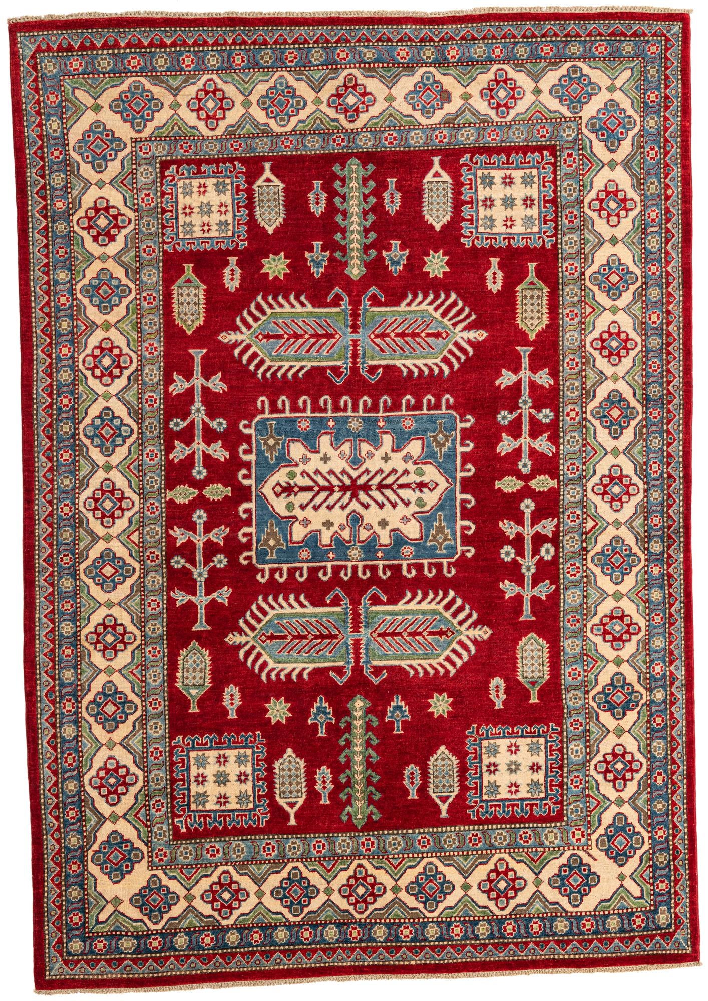 6' 6 x 9' 8 Hand Knotted Kazak Rug