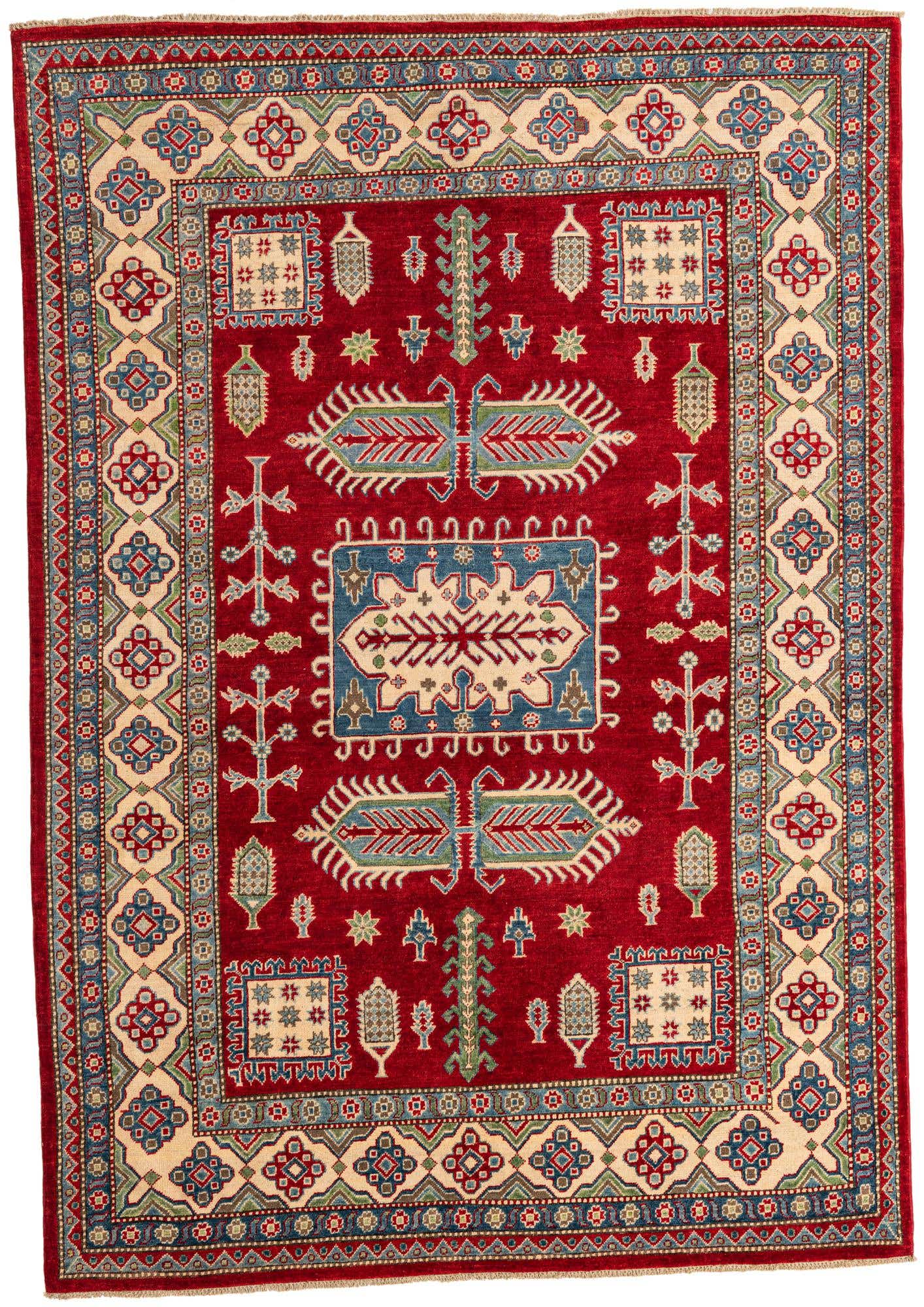 6' 6 x 9' 8 Hand Knotted Kazak Rug