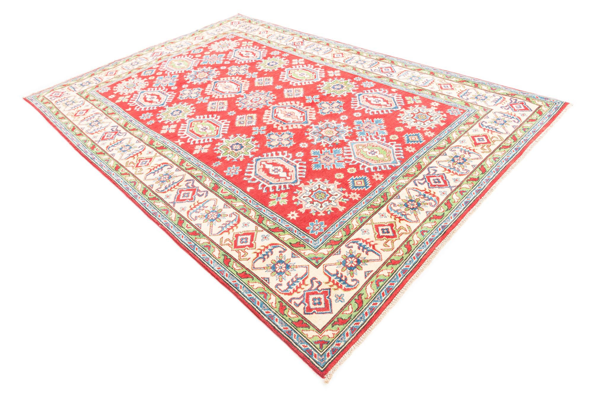 6' 7 x 9' 7 Hand Knotted Kazak Rug