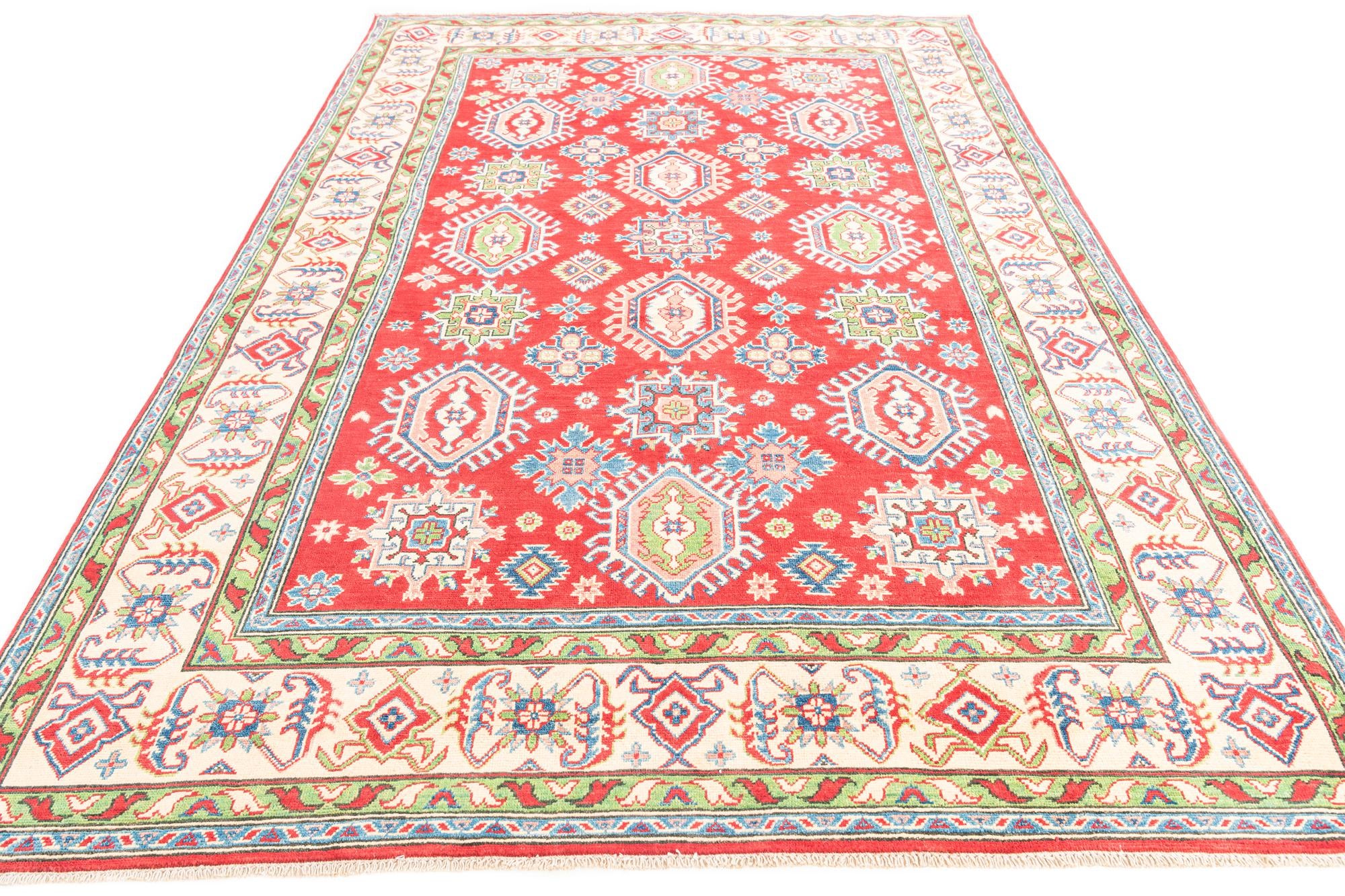 6' 7 x 9' 7 Hand Knotted Kazak Rug