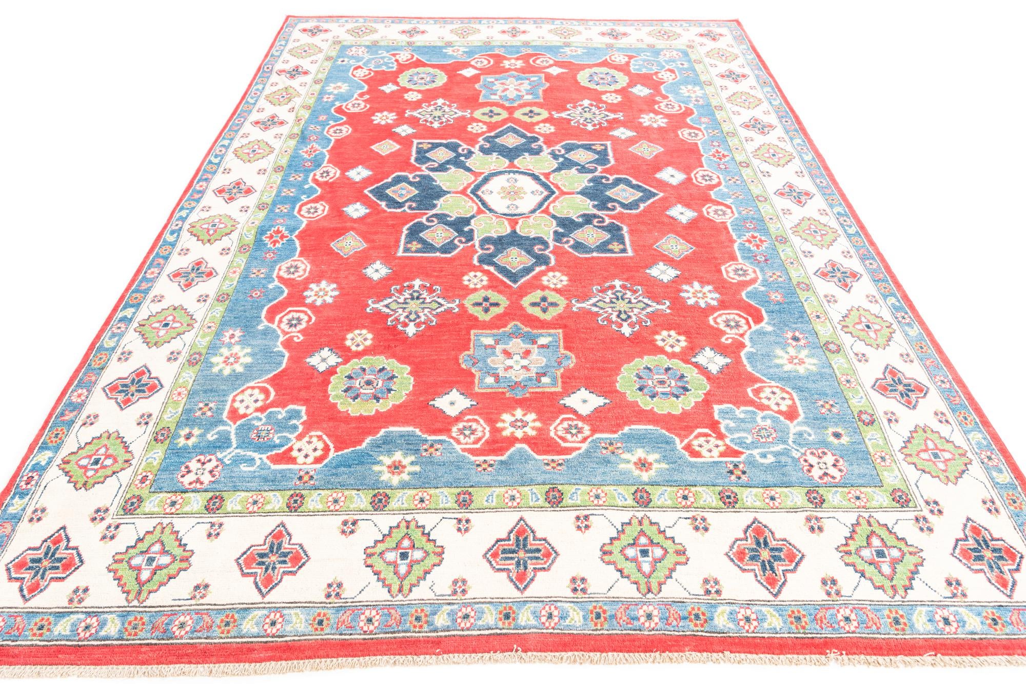 6' 8 x 10' Hand Knotted Kazak Rug