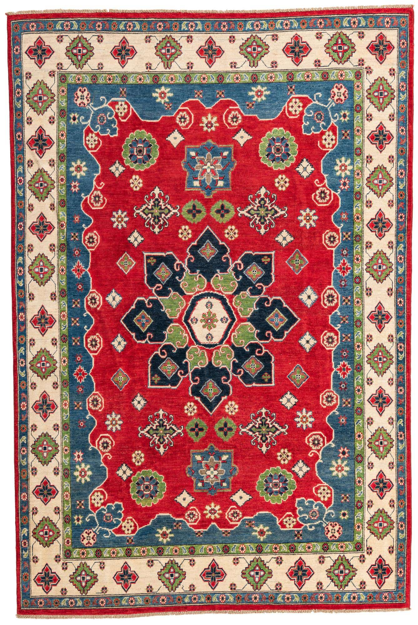 6' 8 x 10' Hand Knotted Kazak Rug