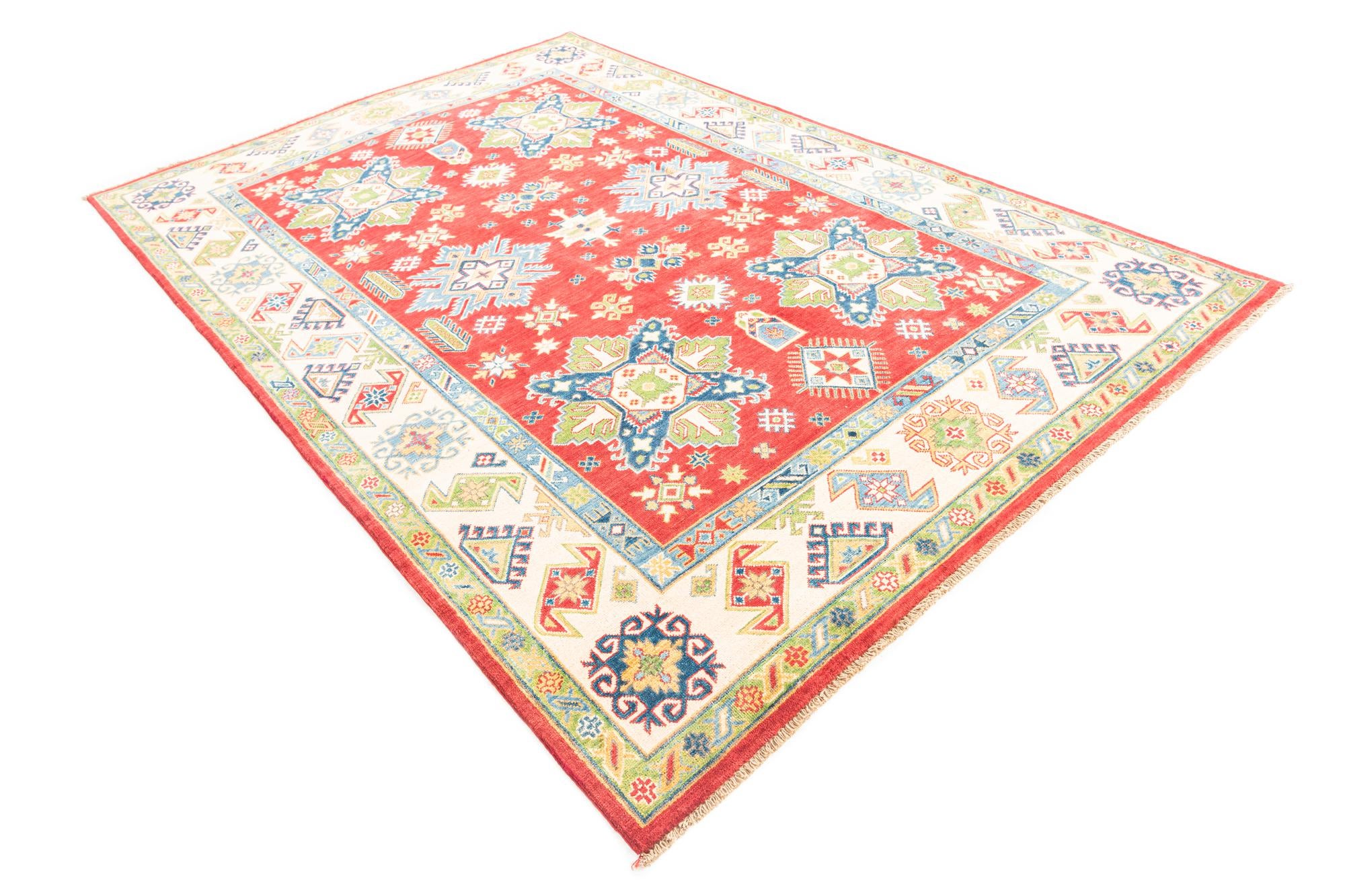 6' 6 x 10' Hand Knotted Kazak Rug
