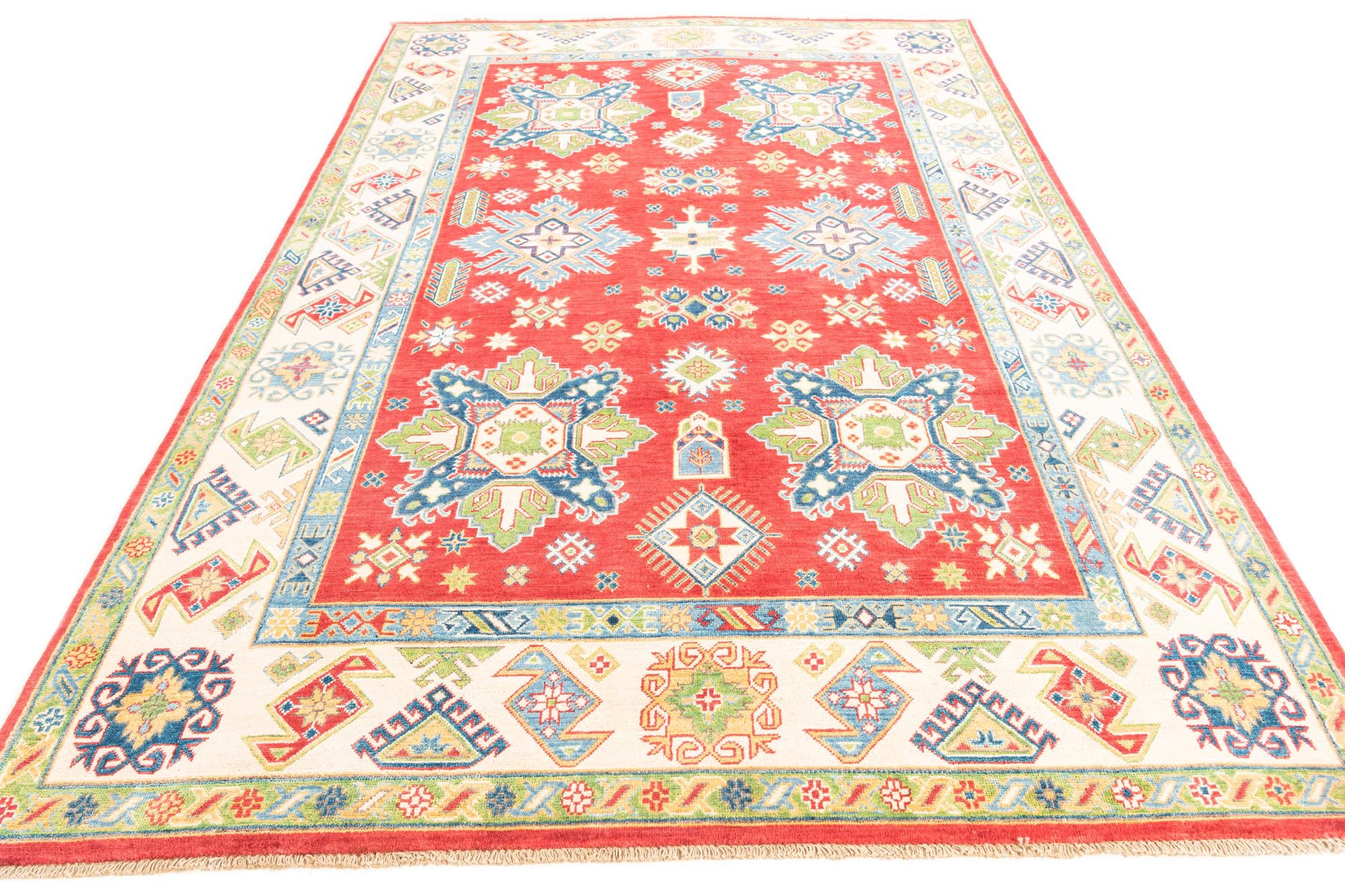 6' 6 x 10' Hand Knotted Kazak Rug