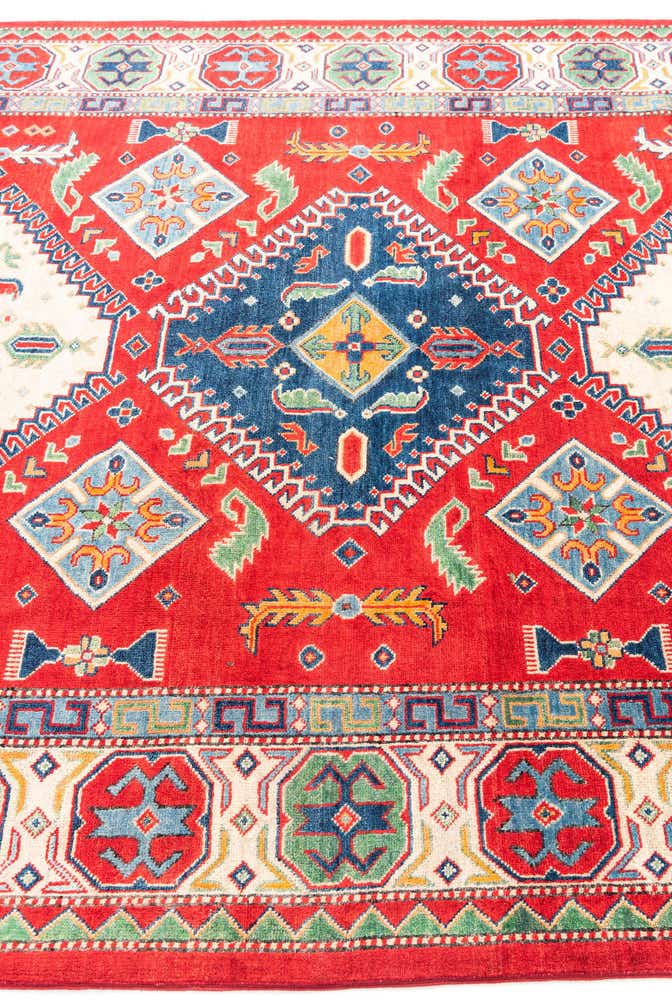 6' 4 x 9' 5 Hand Knotted Kazak Rug