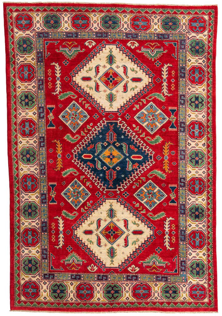 6' 4 x 9' 5 Hand Knotted Kazak Rug