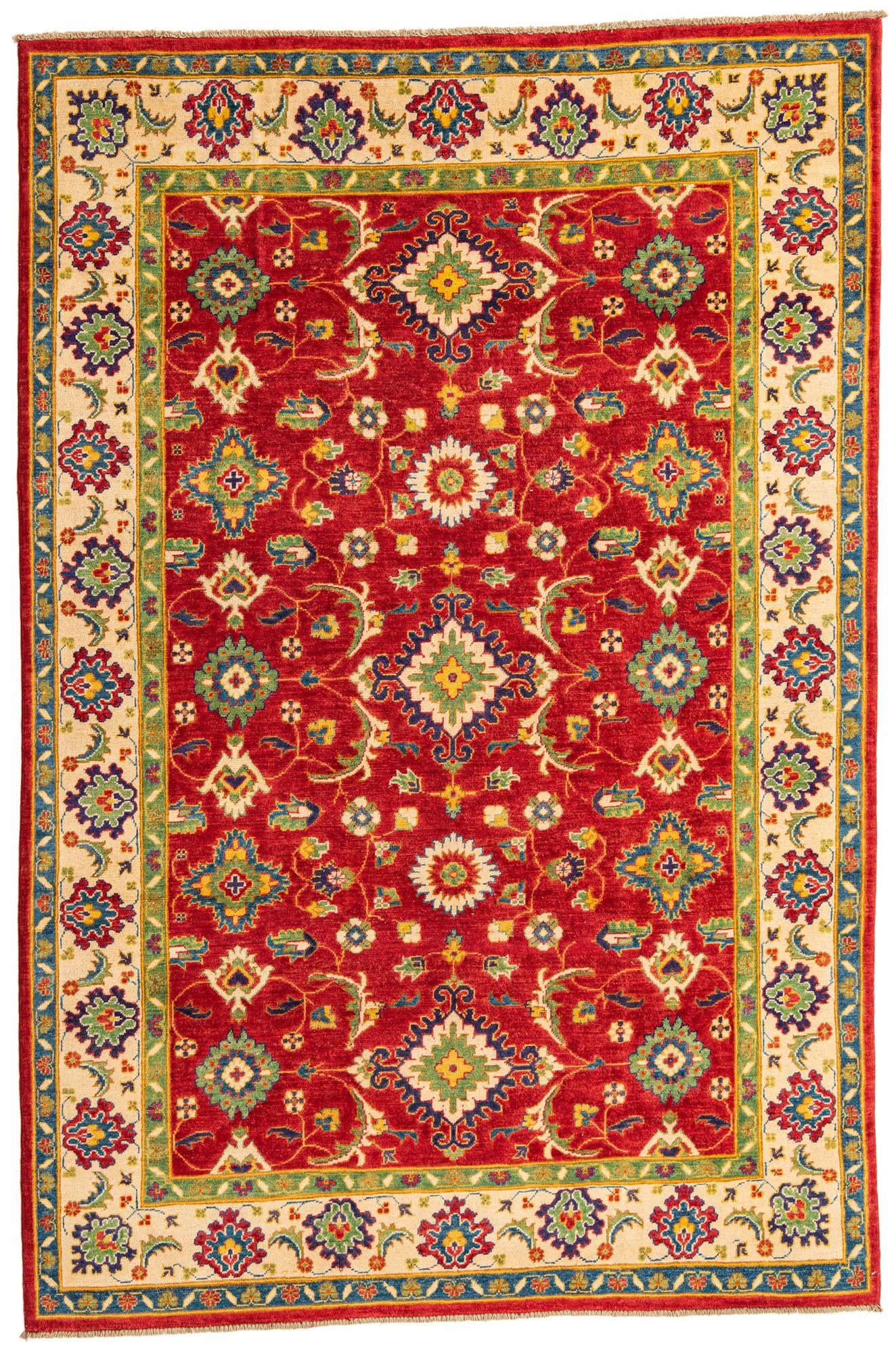 6' x 9' 1 Hand Knotted Kazak Rug