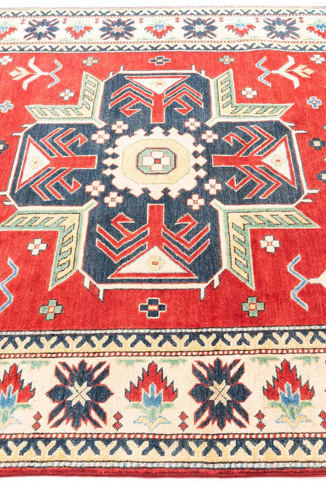 6' x 8' 7 Hand Knotted Kazak Rug
