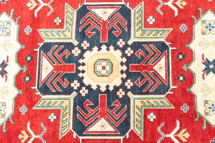 6' x 8' 7 Hand Knotted Kazak Rug