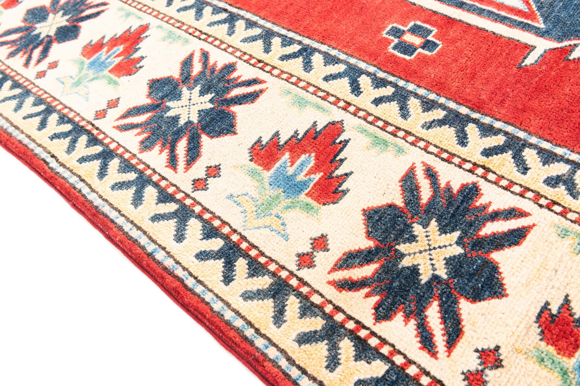 6' x 8' 7 Hand Knotted Kazak Rug