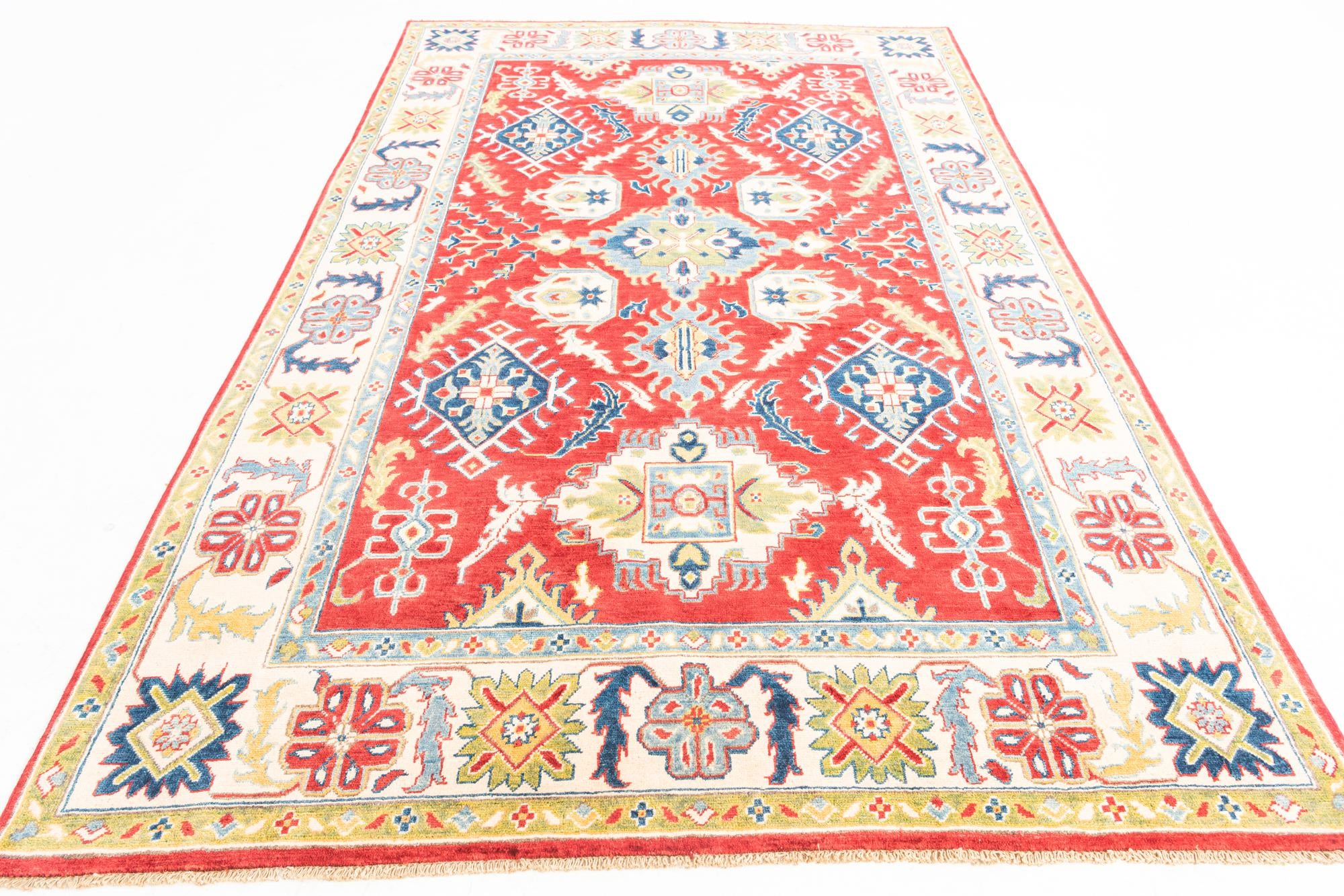6' x 9' 5 Hand Knotted Kazak Rug