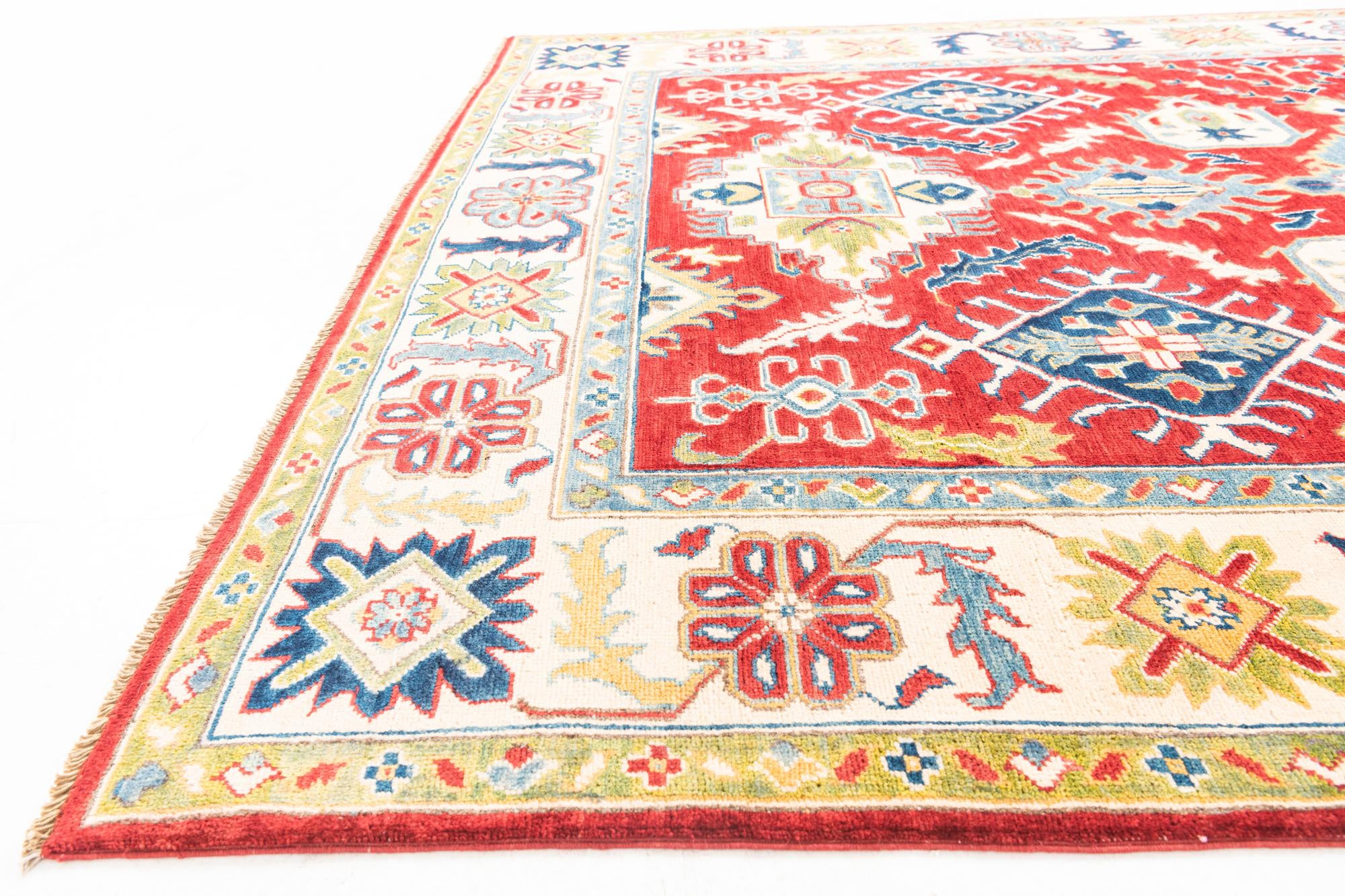 6' x 9' 5 Hand Knotted Kazak Rug