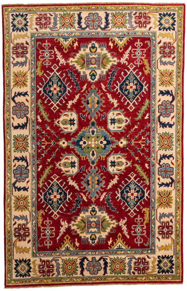 6' x 9' 5 Hand Knotted Kazak Rug