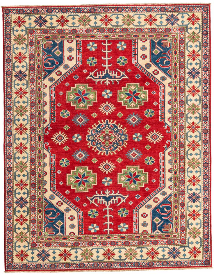 Detail image of 6' 2 x 9' Hand Knotted Kazak Rug