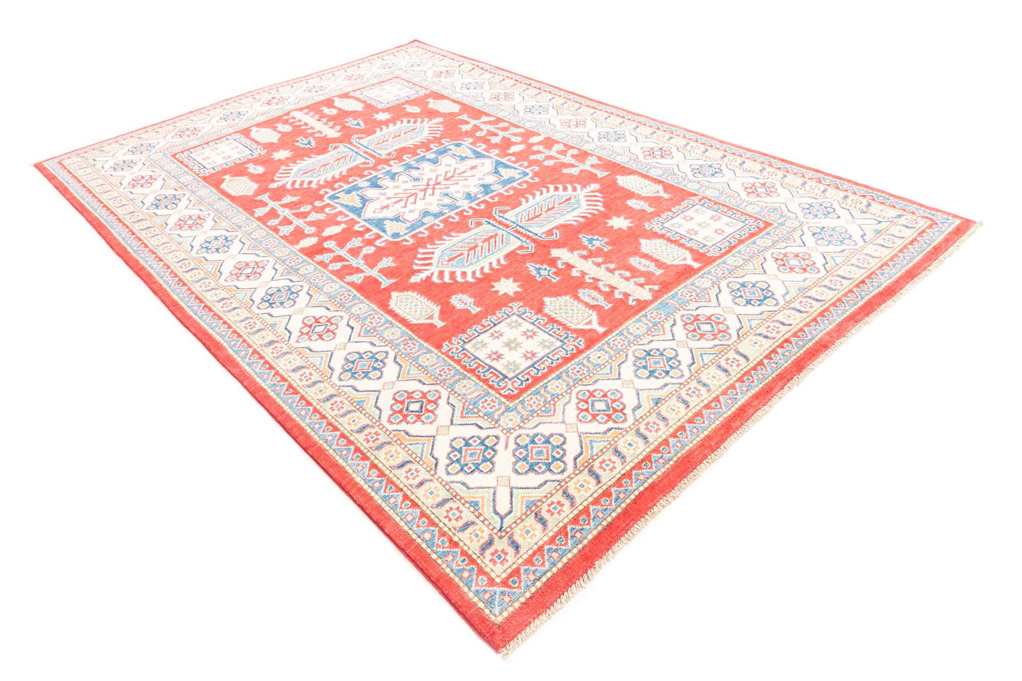 6' 7 x 9' 10 Hand Knotted Kazak Rug