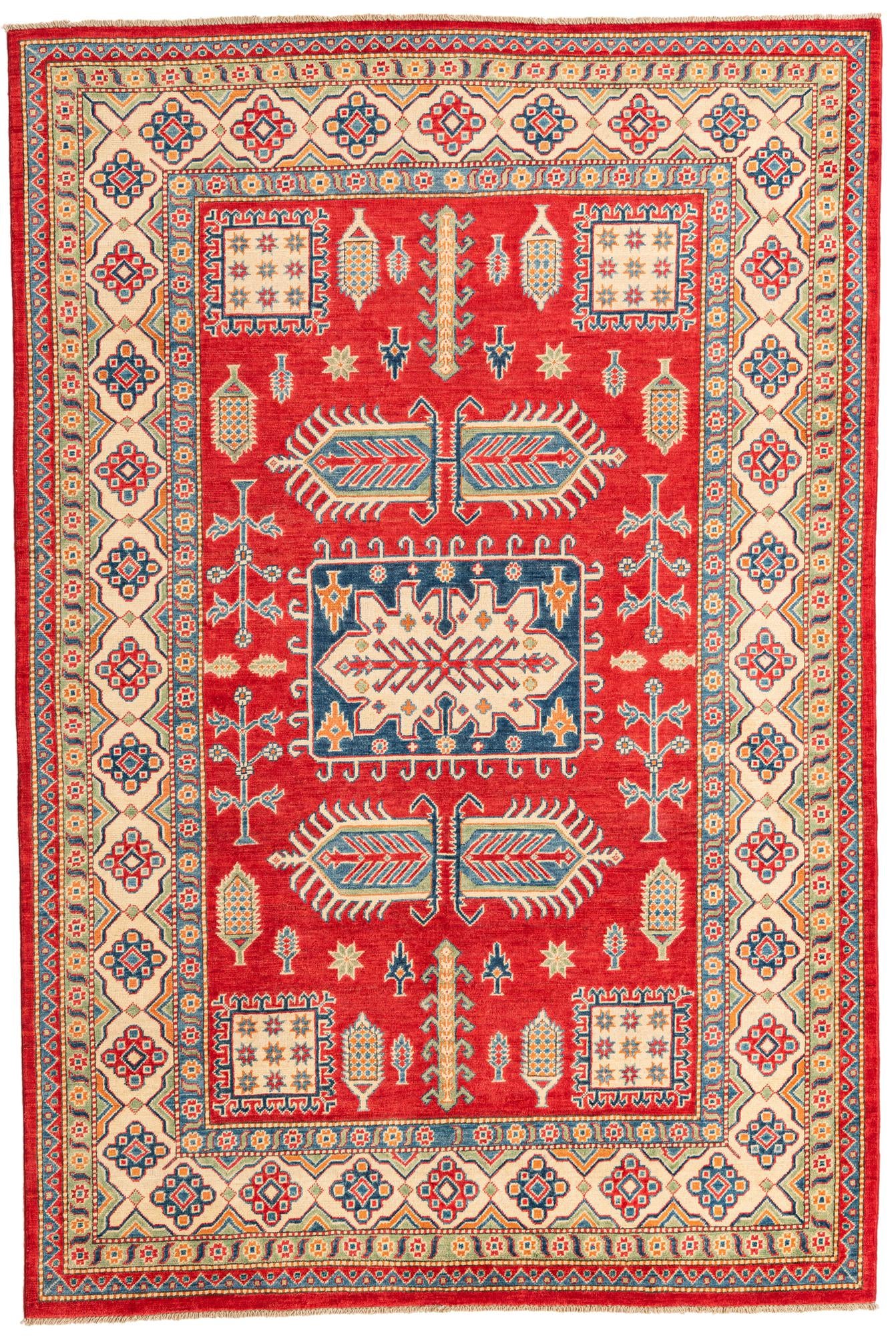 6' 7 x 9' 10 Hand Knotted Kazak Rug