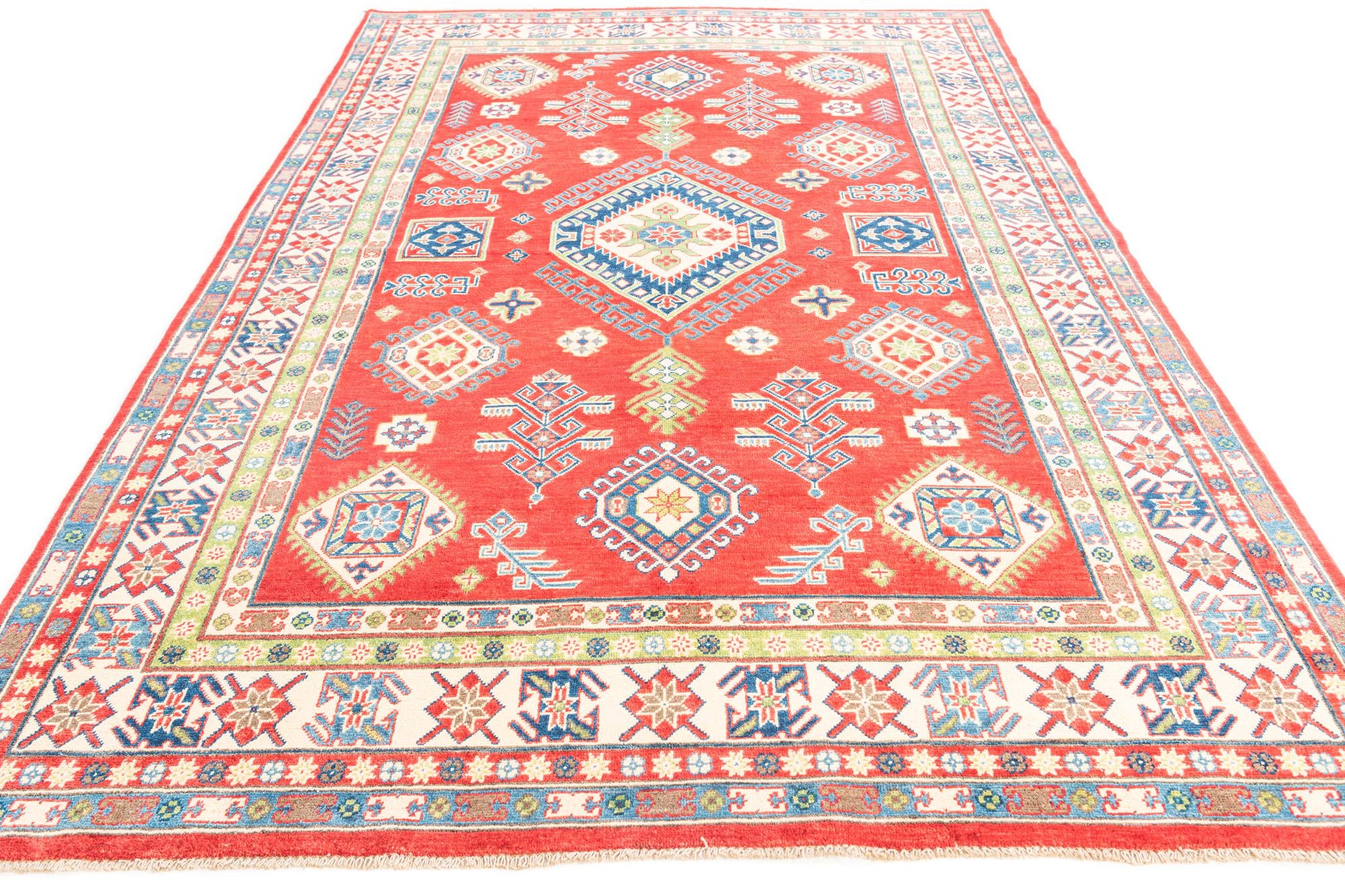 6' 9 x 10' 1 Hand Knotted Kazak Rug