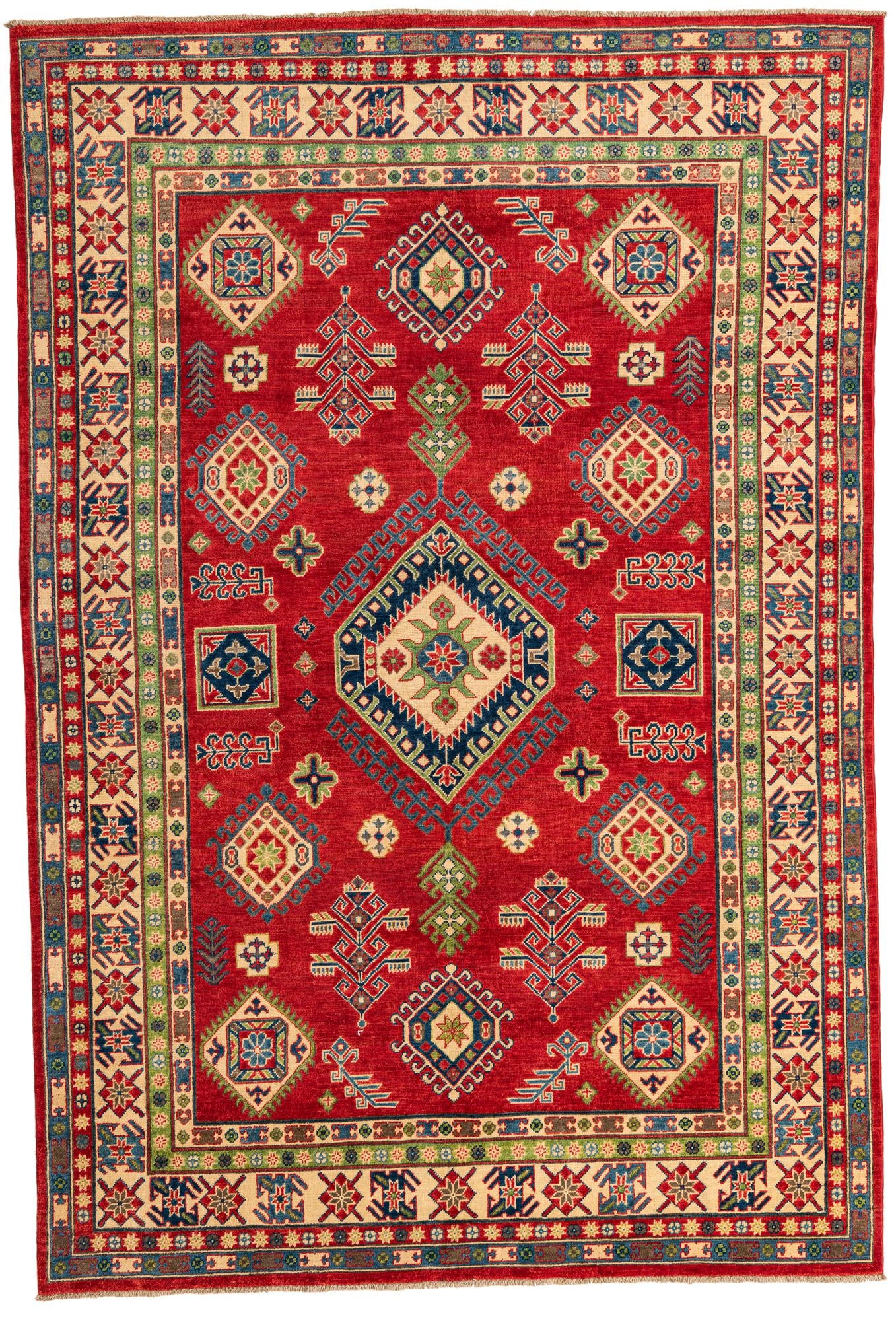 6' 9 x 10' 1 Hand Knotted Kazak Rug