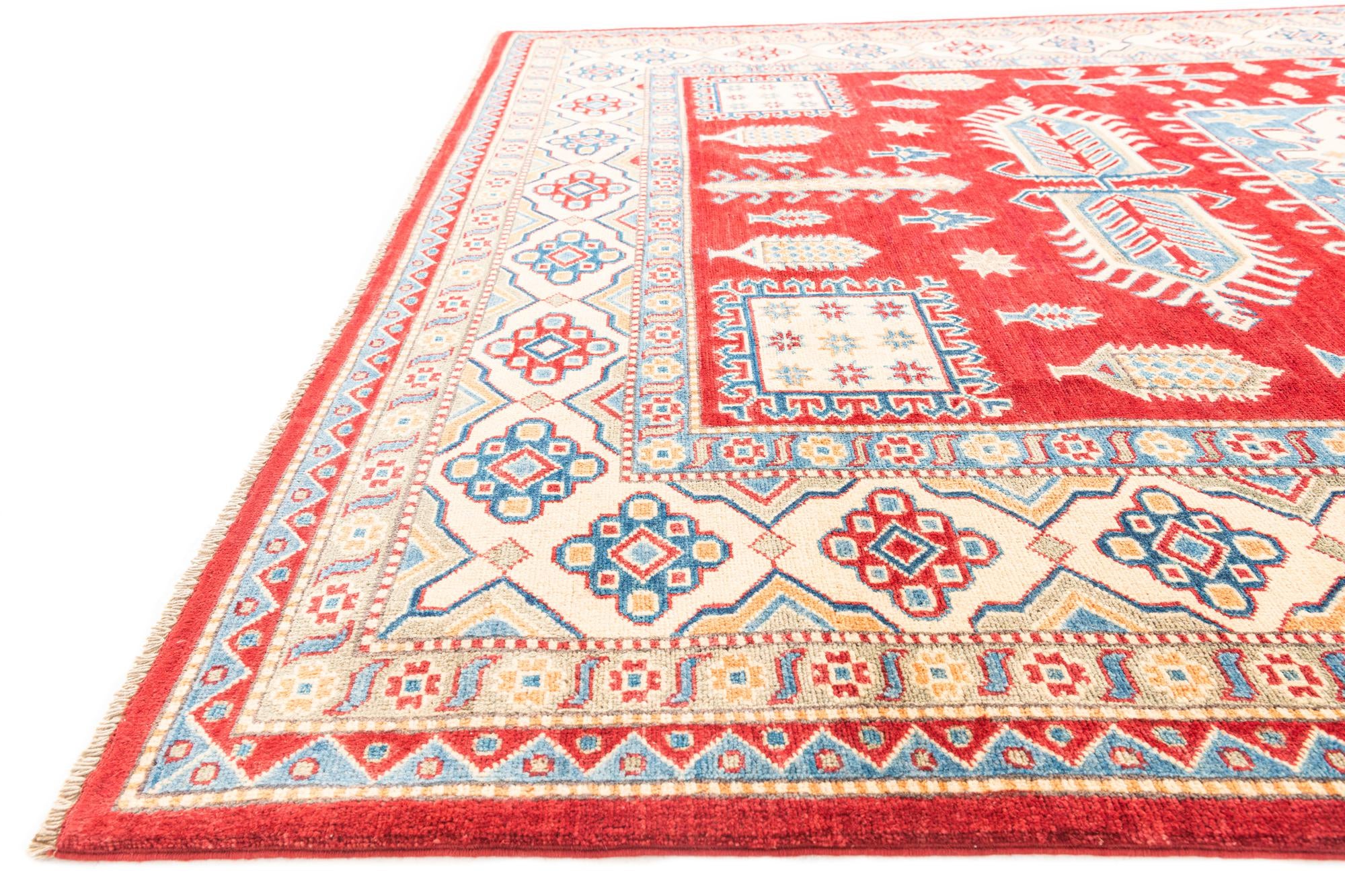 6' 7 x 9' 10 Hand Knotted Kazak Rug