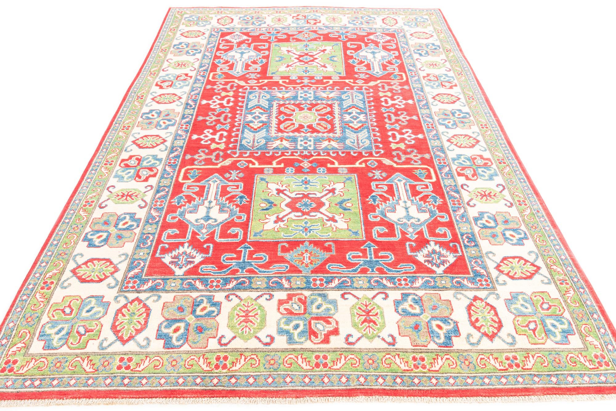 6' x 9' Hand Knotted Kazak Rug