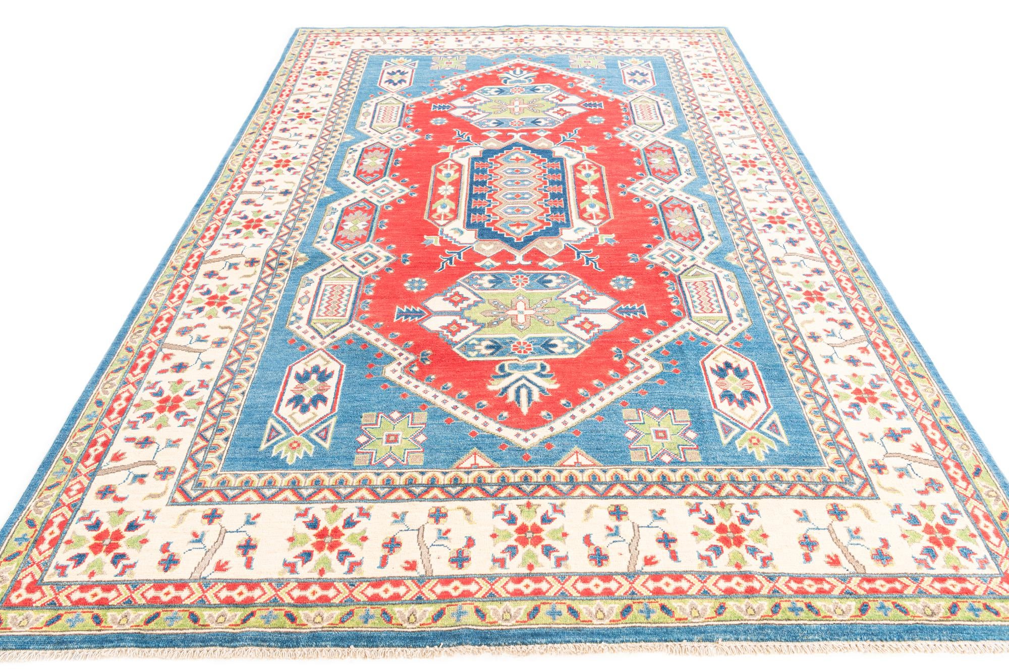 6' 8 x 10' Hand Knotted Kazak Rug