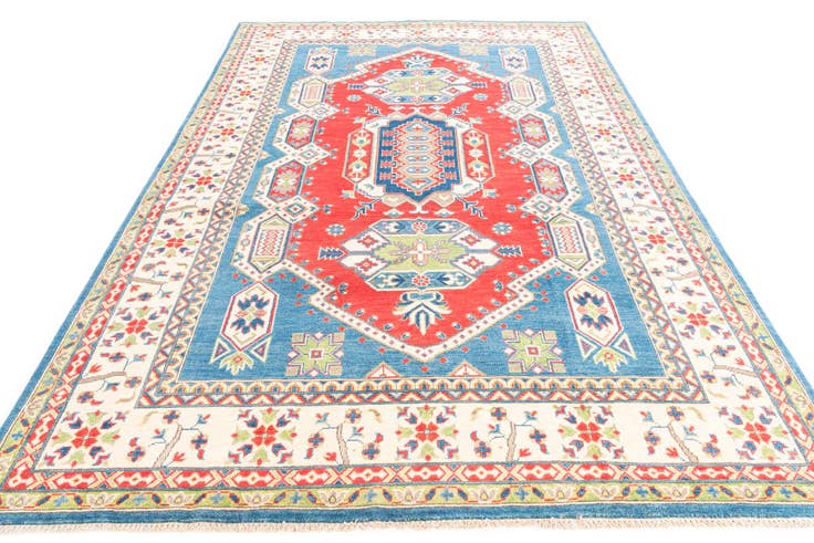Detail image of 6' 8 x 10' Hand Knotted Kazak Rug