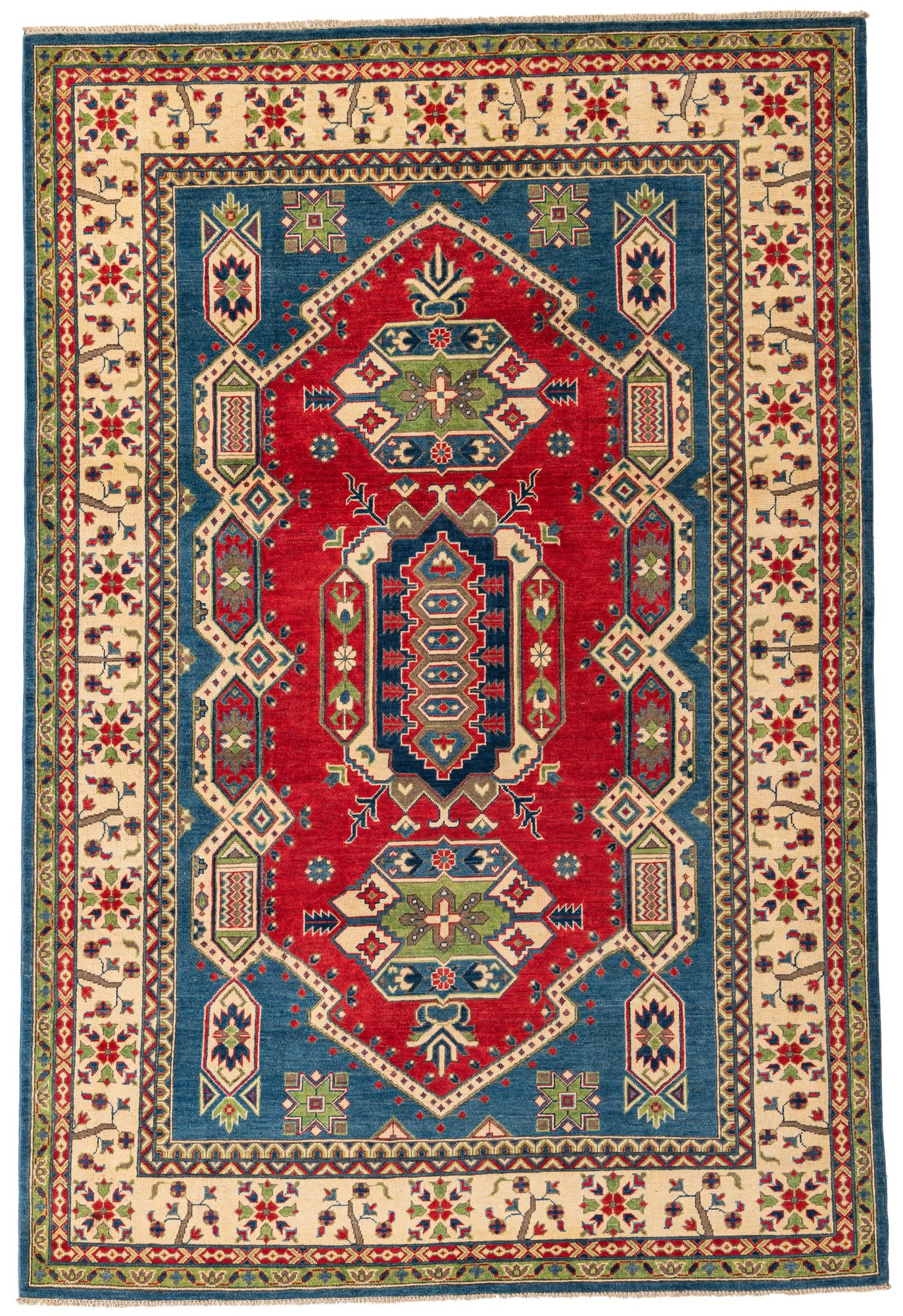 6' 8 x 10' Hand Knotted Kazak Rug