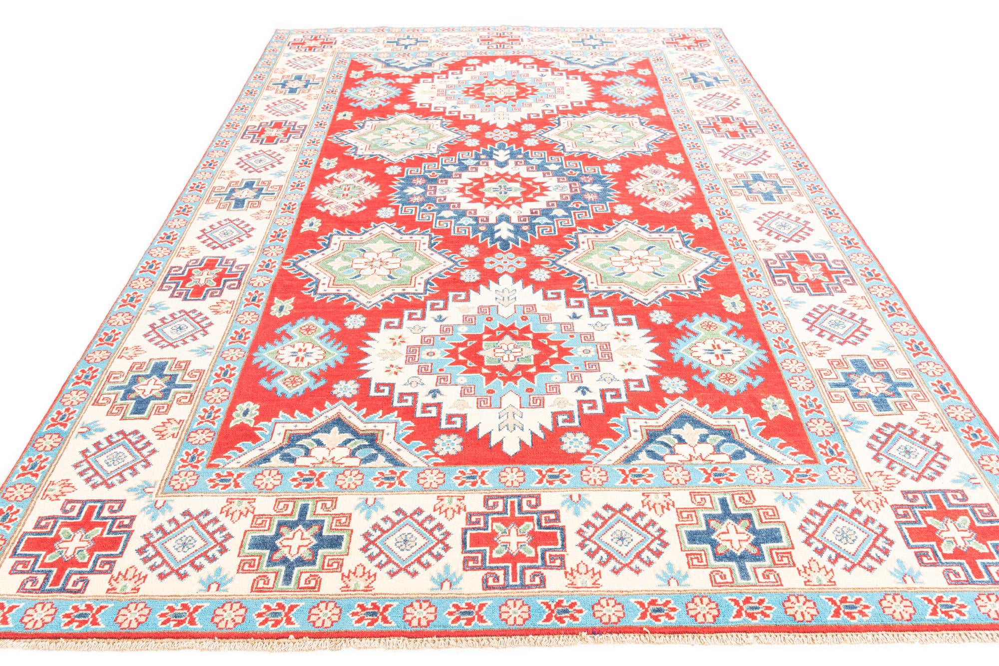 6' 10 x 9' 9 Hand Knotted Kazak Rug