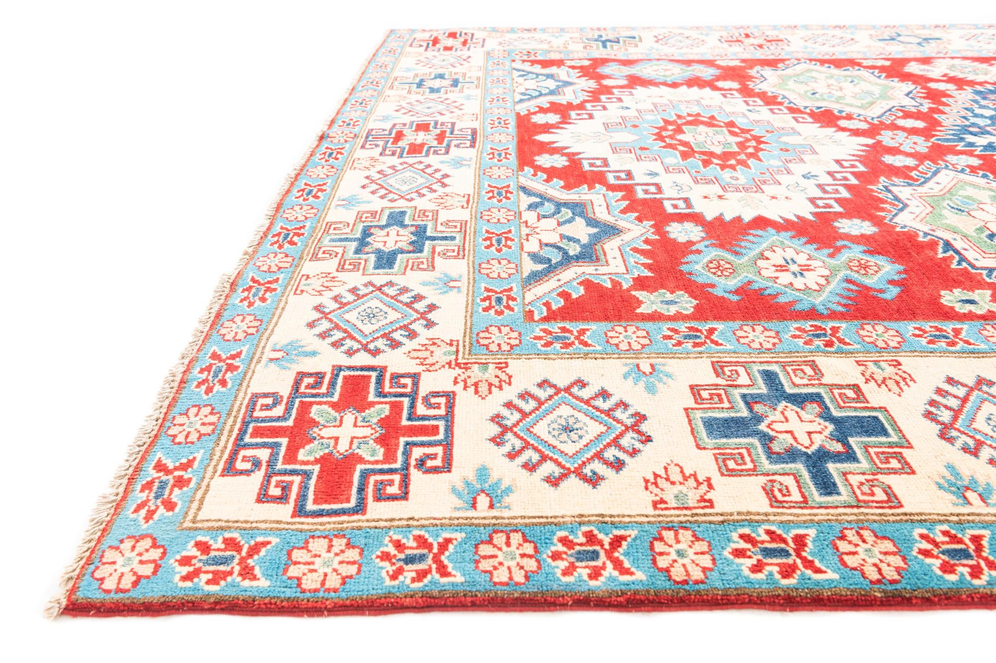 6' 10 x 9' 9 Hand Knotted Kazak Rug