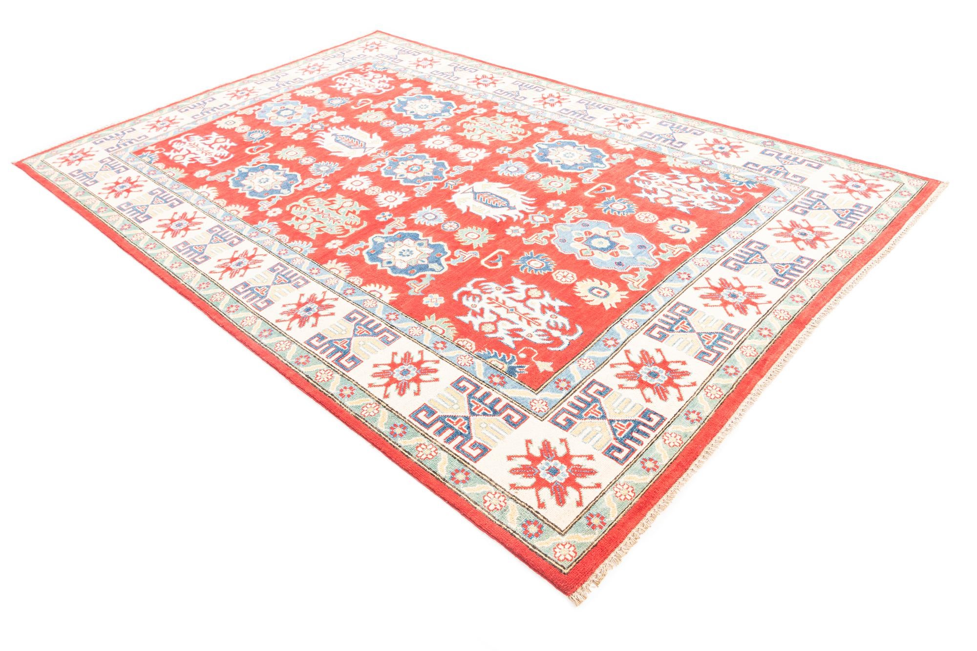 6' 6 x 10' 2 Hand Knotted Kazak Rug